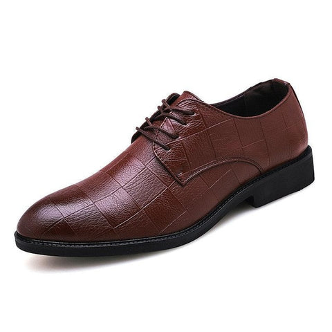 Men's Iconic Checkered Textured Leather Oxford Dress Shoe