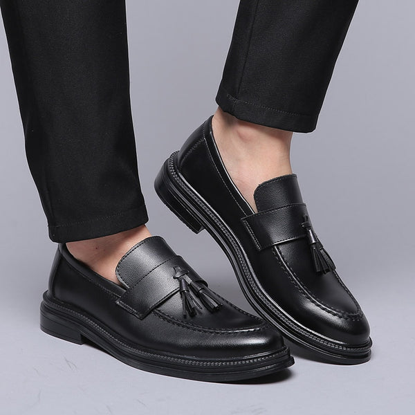 Men's Minimalist Luxury Leather Tassel Dress Loafers