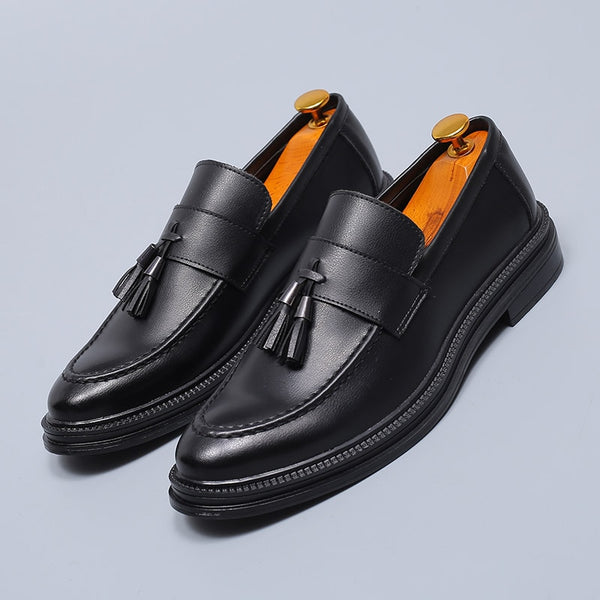 Men's Minimalist Luxury Leather Tassel Dress Loafers