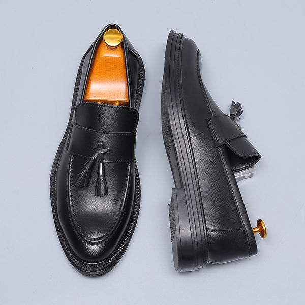 Men's Minimalist Luxury Leather Tassel Dress Loafers