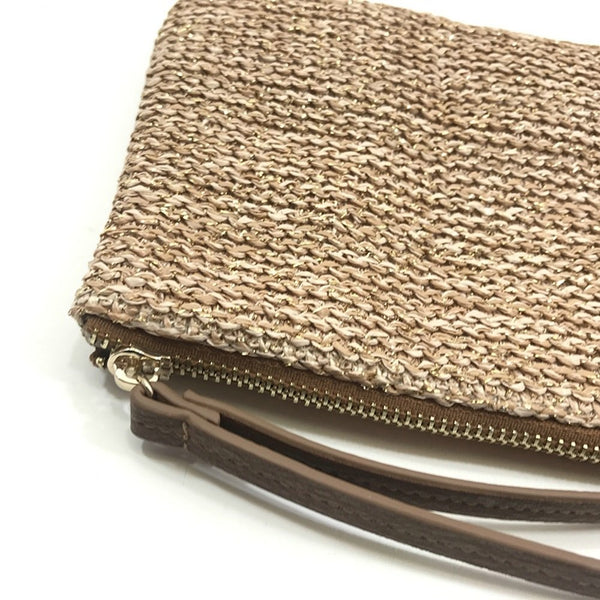 Women's Handcrafted Straw Wristlet Bag