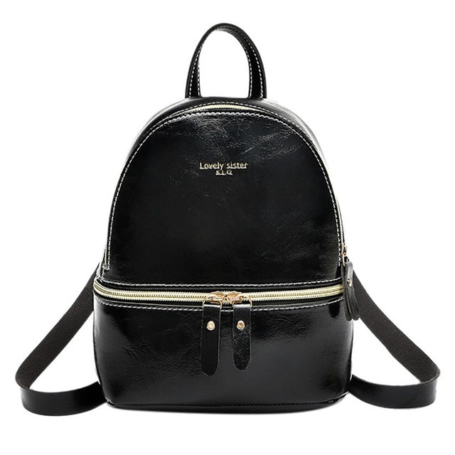 Leather Mini European Women's Backpack