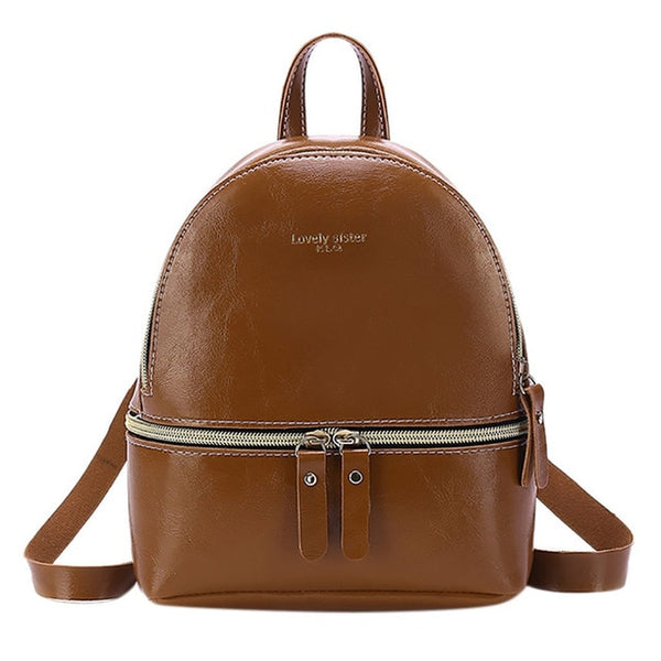 Leather Mini European Women's Backpack