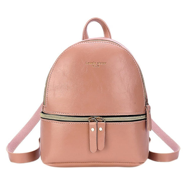 Leather Mini European Women's Backpack