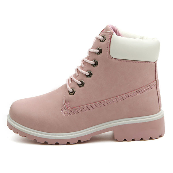 Women's Icon Workboot in Pink w Fur Inner Lining