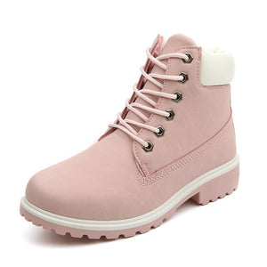 Women's Icon Workboot in Pink w Fur Inner Lining