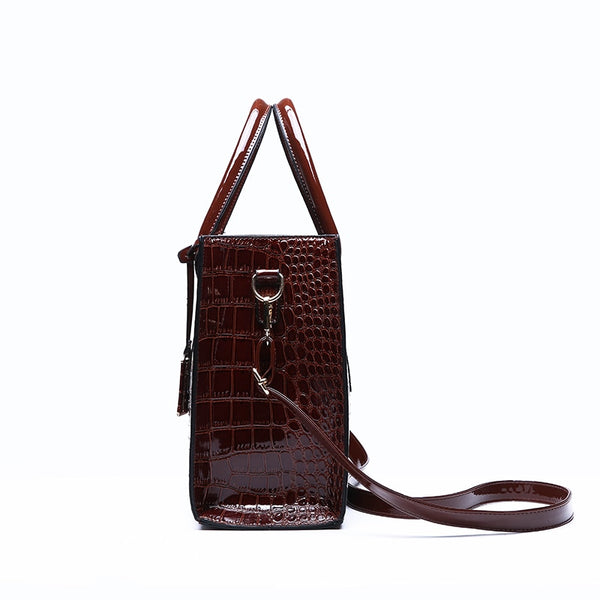 Women's Luxury Top-handle Crocodile Leather Handbag