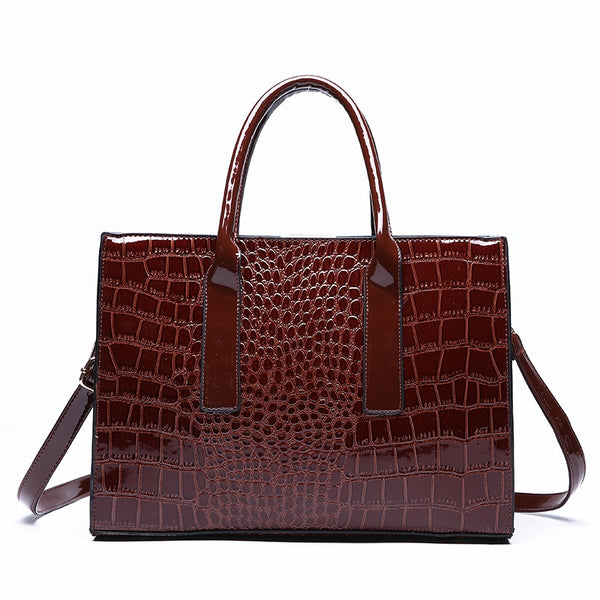 Women's Luxury Top-handle Crocodile Leather Handbag