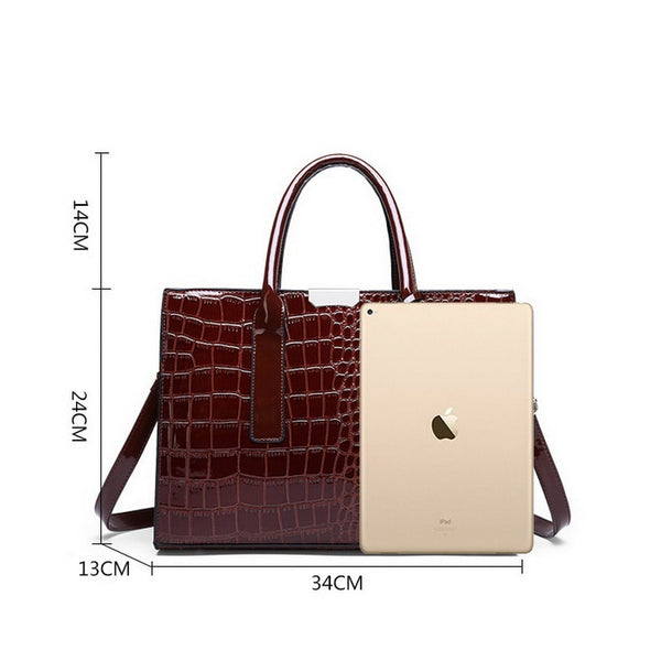 Women's Luxury Top-handle Crocodile Leather Handbag