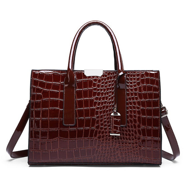 Women's Luxury Top-handle Crocodile Leather Handbag