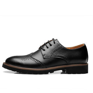 Genuine Leather Men's Wing Tipped Dress Oxfords