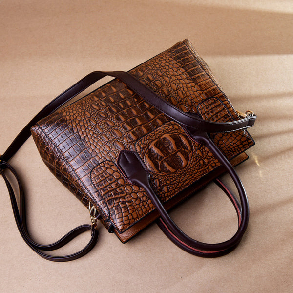 Luxurious Women's Alligator Top Handle Bag