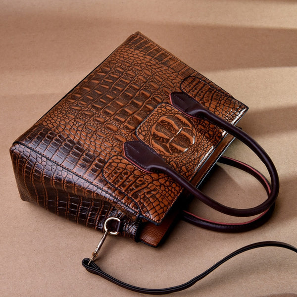 Luxurious Women's Alligator Top Handle Bag