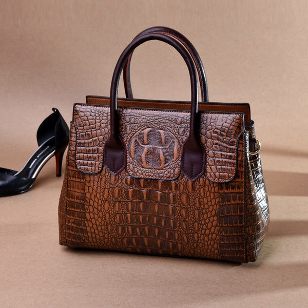 Luxurious Women's Alligator Top Handle Bag