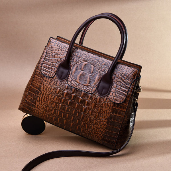 Luxurious Women's Alligator Top Handle Bag