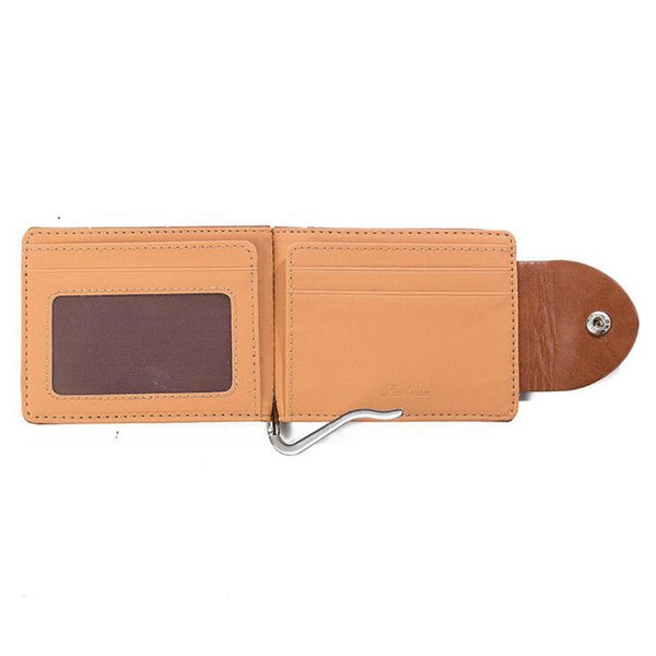 Men's Sleek Modern Thin Hasp Closure Leather Wallet