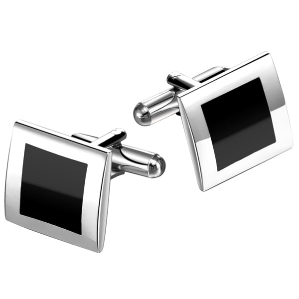 Elegant Black Onyx Tile Cufflinks