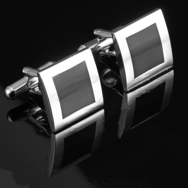 Elegant Black Onyx Tile Cufflinks