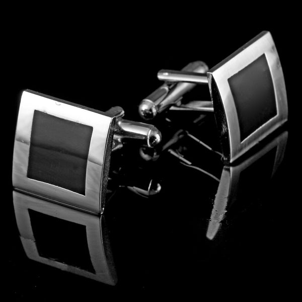 Elegant Black Onyx Tile Cufflinks