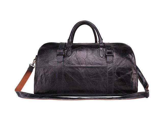 Genuine Leather Men's Luxury Weekender Duffle Bag