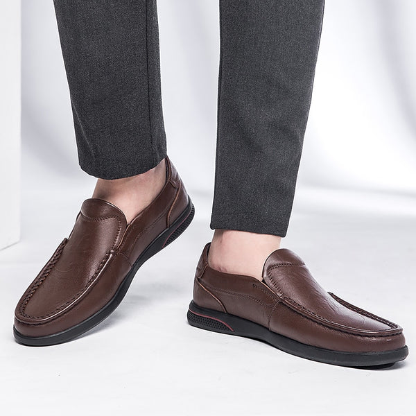 Genuine Leather Men's Slip On Loafer with Breathable Tech