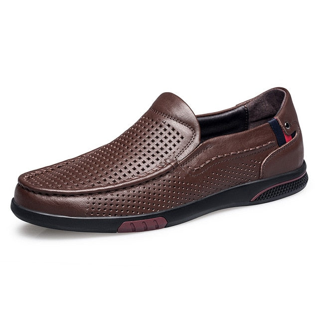 Genuine Leather Men's Slip On Loafer with Breathable Tech