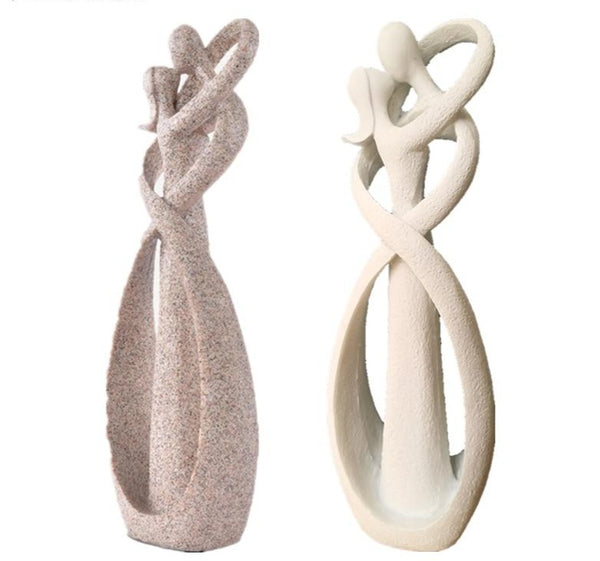 Abstract Lovers Embrace Modern Art Stone Sculpture