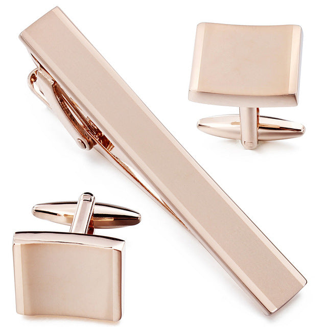 Men's Luxury Fashion Accessory Set - Cuff Links & Tie Clip