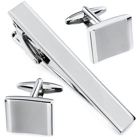 Men's Luxury Fashion Accessory Set - Cuff Links & Tie Clip